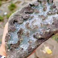 老坑莫西沙玻璃种天空蓝翡翠原石开窗料