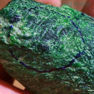 木那老坑全脱沙翡翠原石-高冰种满绿色戒面料